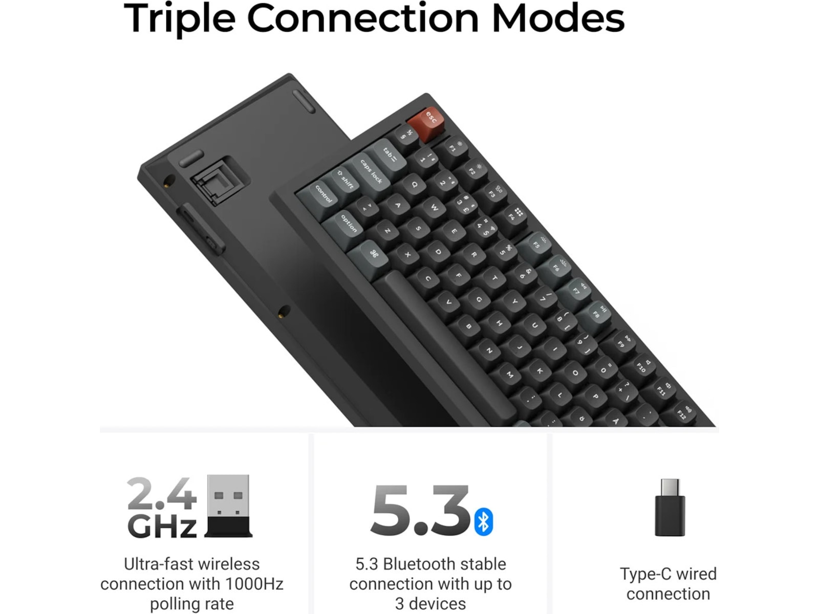 Keychron V3 Ultra 80% 8K Brown Trådlöst gamingtangentbord Gamingtangentbord
