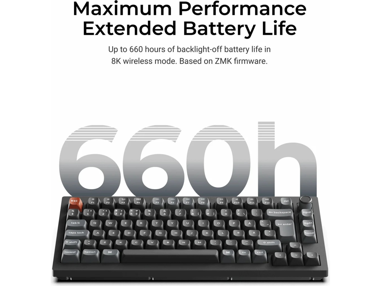 Keychron V1 Ultra 75% 8K Red Trådlöst Gamingtangentbord Gamingtangentbord