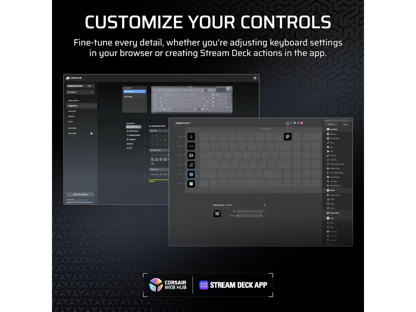 Corsair Vanguard Air 99 trådlöst gamingtangentbord (vit) -B-Grade Demo tangentbord