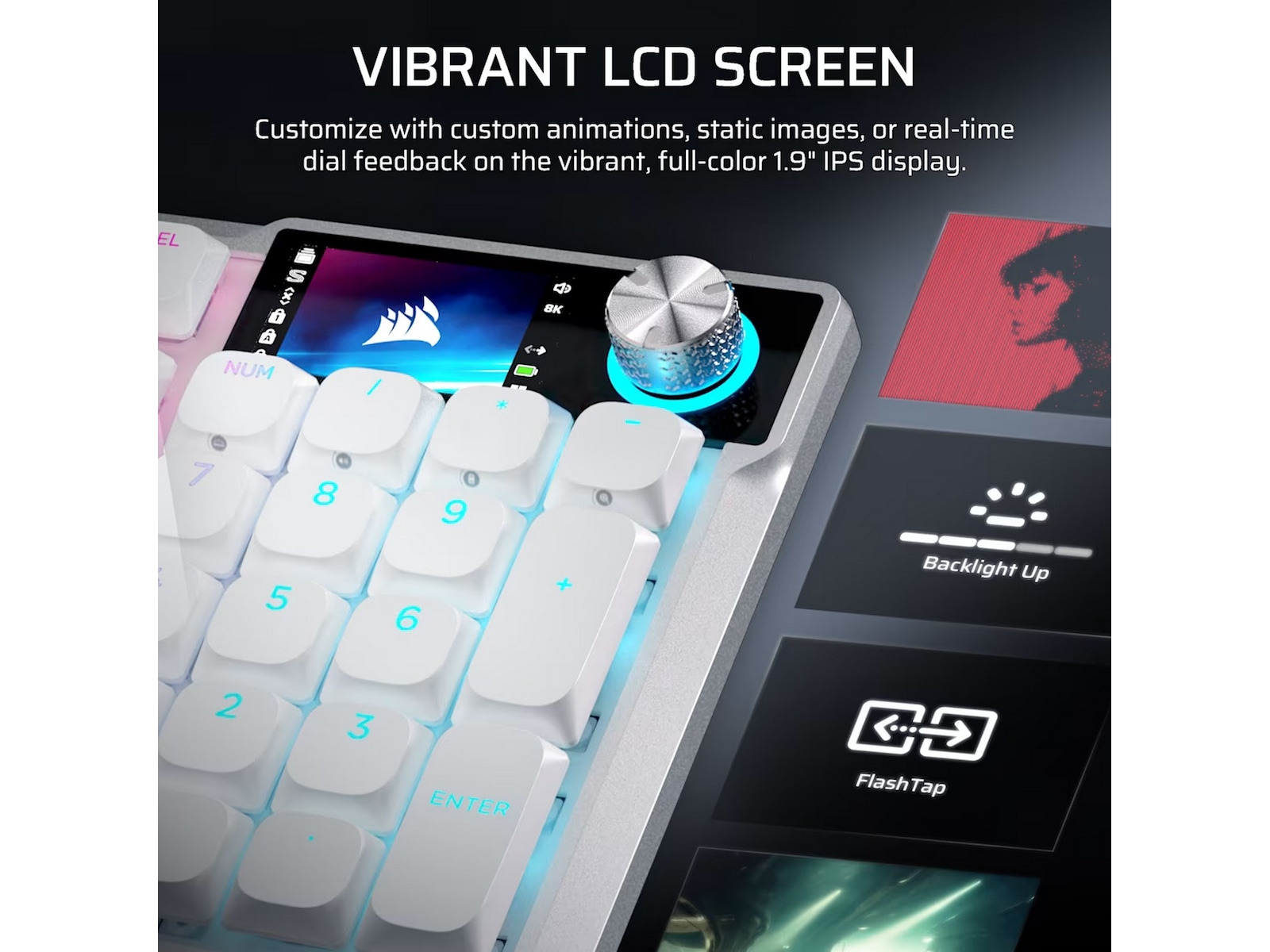 Corsair Vanguard Air 99 trådlöst gamingtangentbord (vit) -B-Grade Demo tangentbord