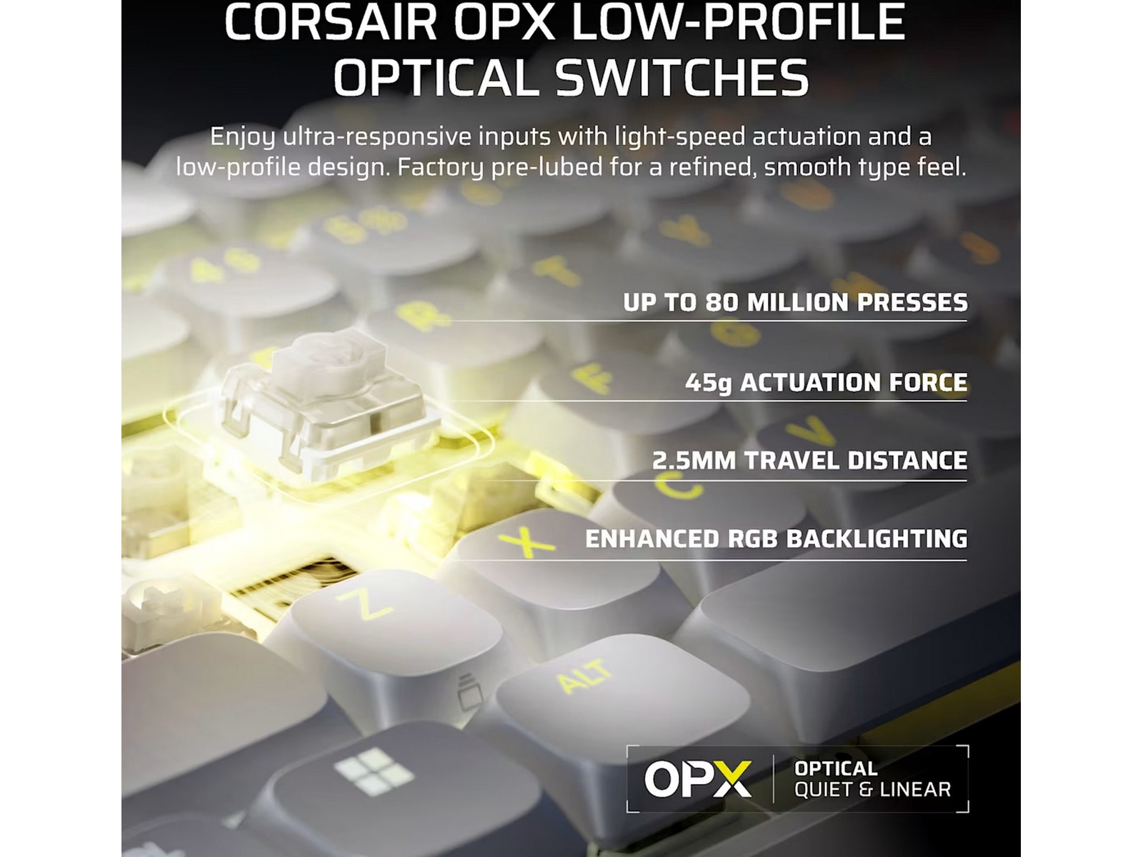 Corsair Vanguard Air 99 trådlöst gamingtangentbord (vit) -B-Grade Demo tangentbord