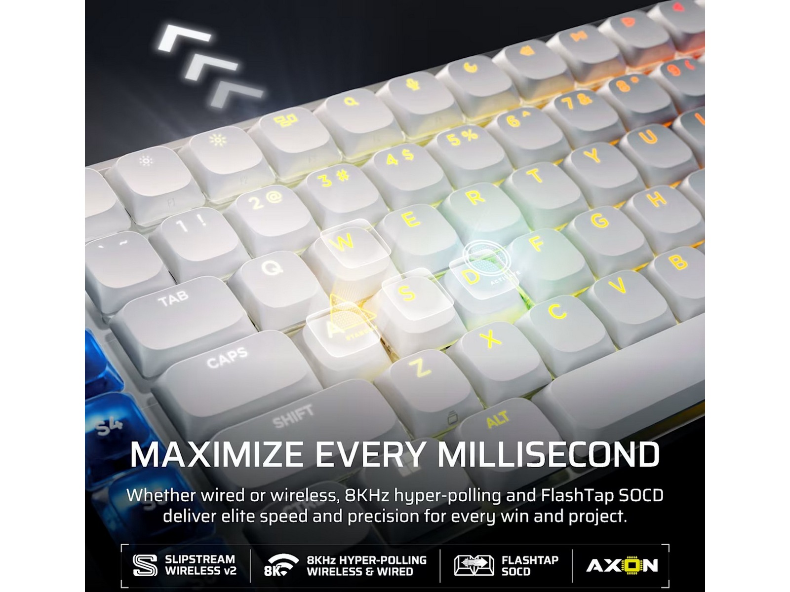 Corsair Vanguard Air 99 trådlöst gamingtangentbord (vit) -B-Grade Demo tangentbord