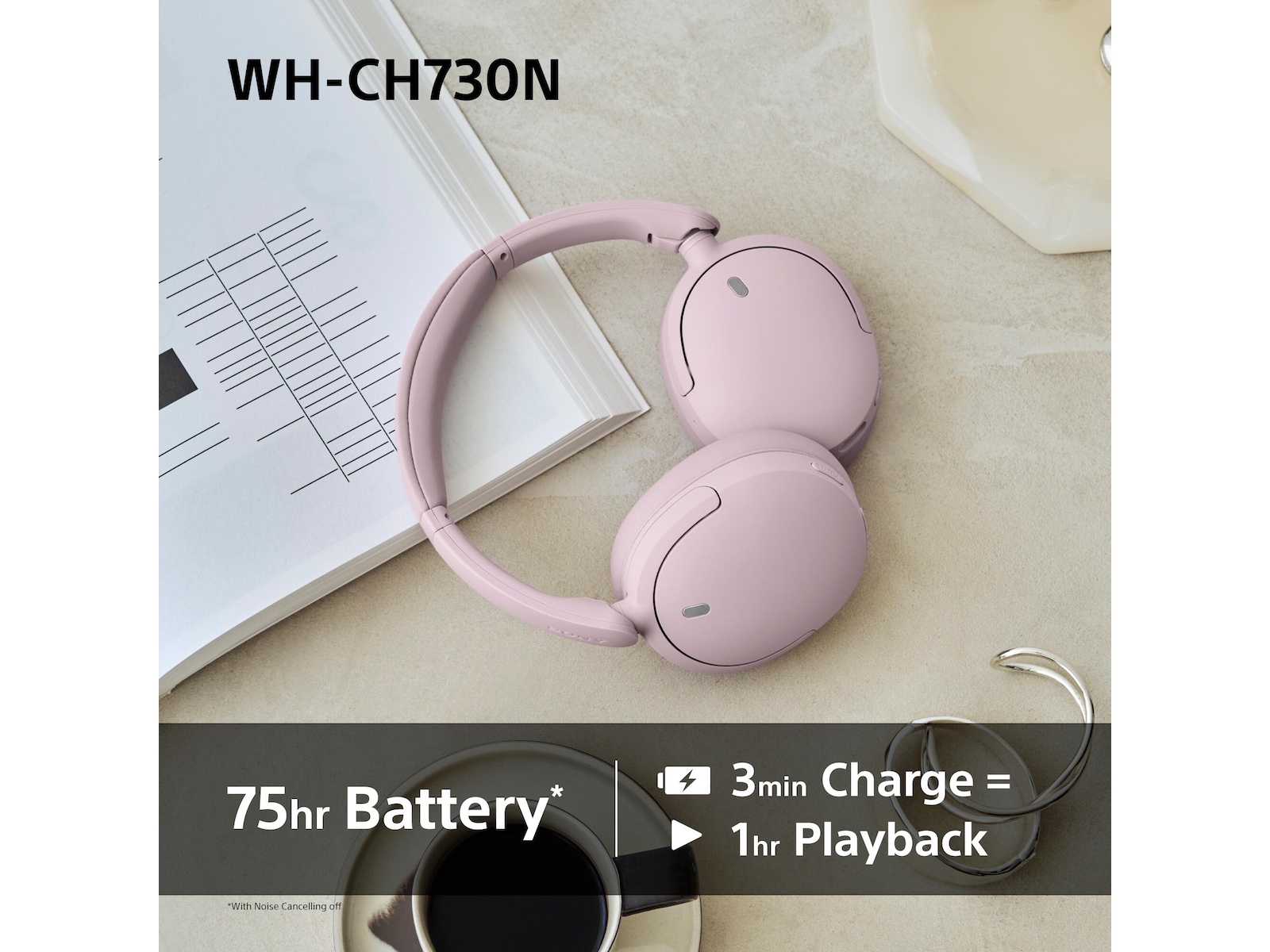 Sony WH-CH730N trådlösa brusreducerande hörlurar (svart) Hörlurar