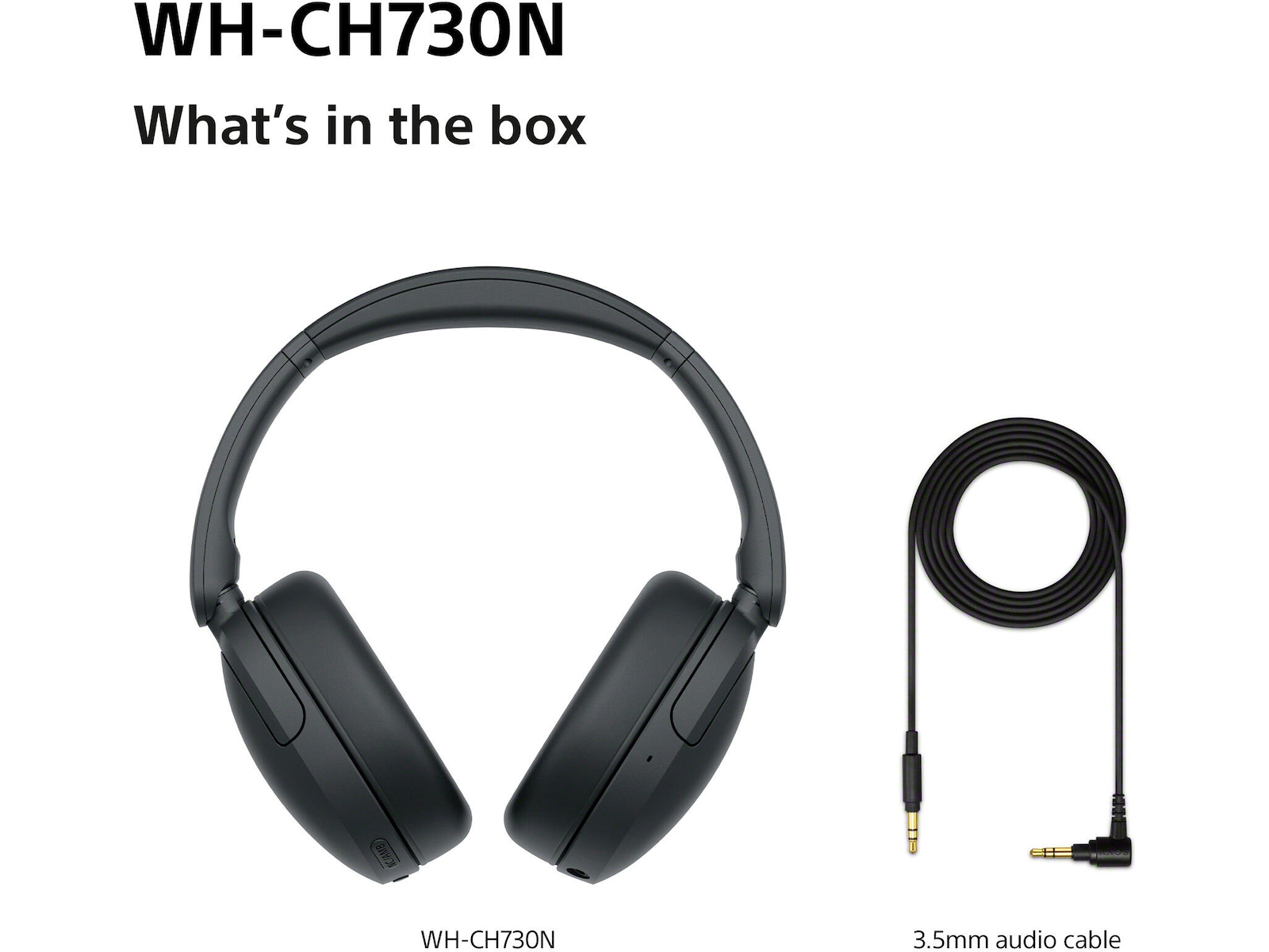 Sony WH-CH730N trådlösa brusreducerande hörlurar (svart) Hörlurar