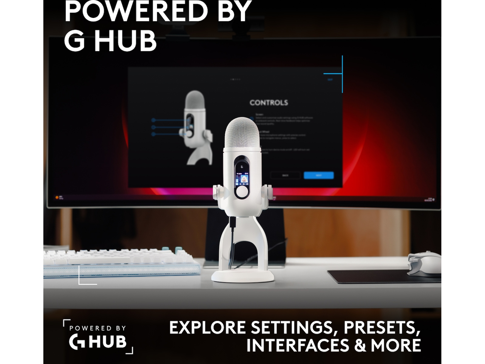 Logitech G Yeti 2 bordsmikrofon (vit) Mikrofon