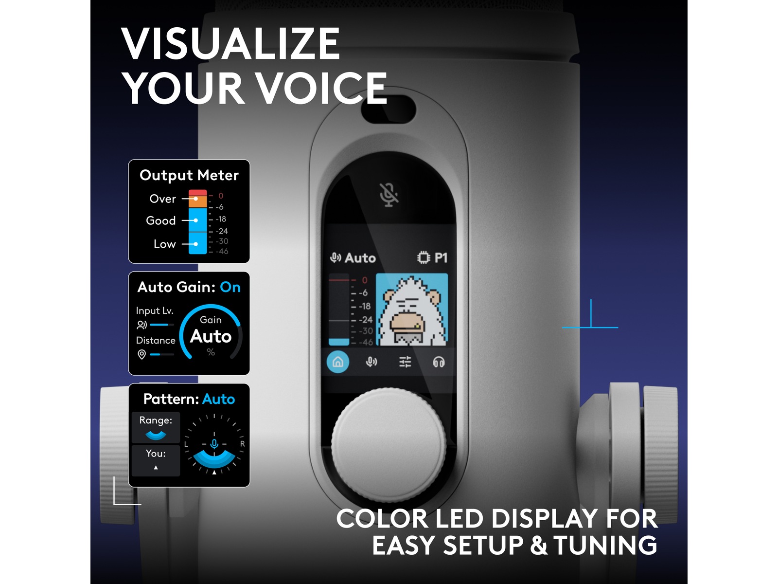 Logitech G Yeti 2 bordsmikrofon (vit) Mikrofon