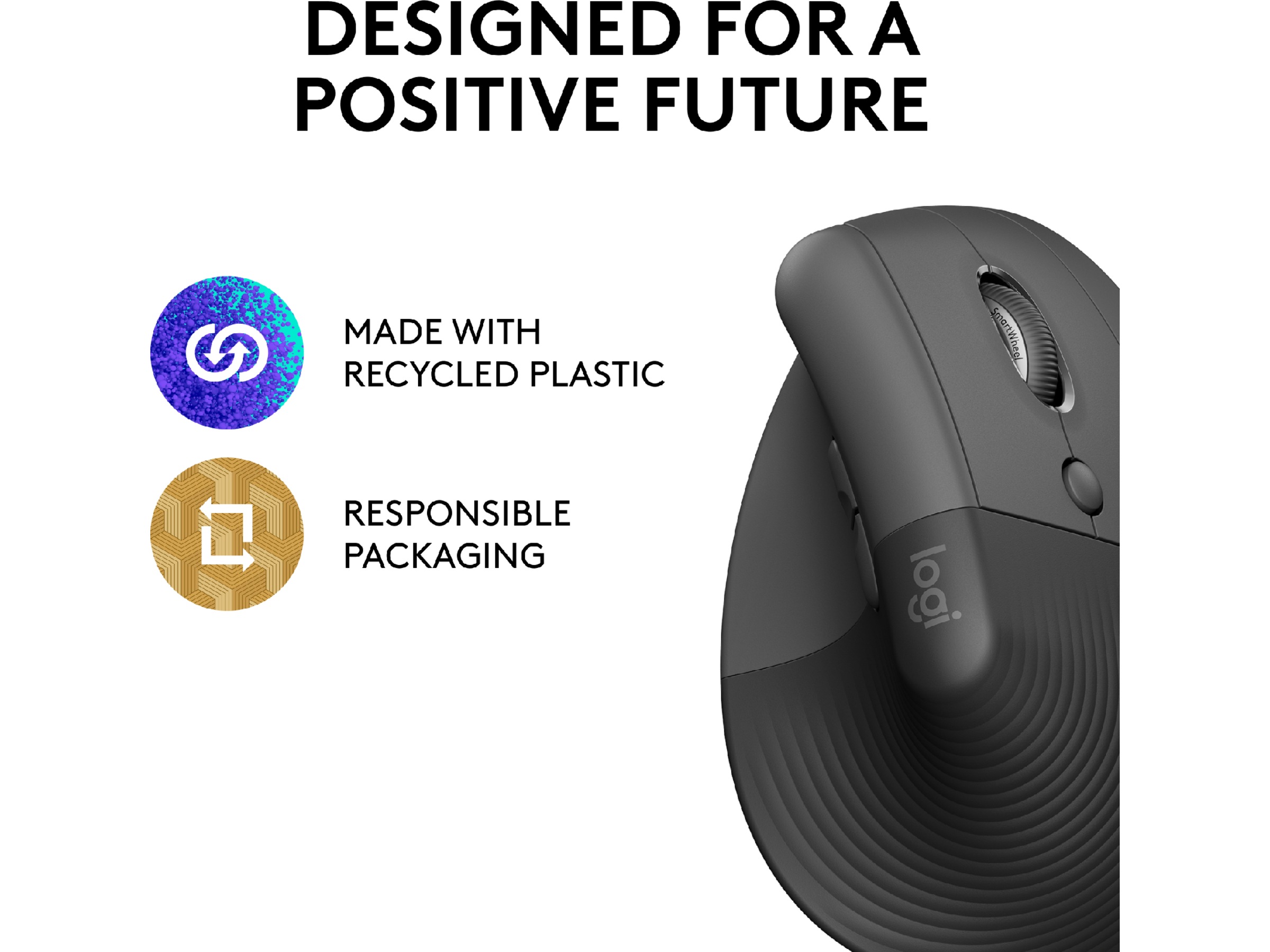 Logitech Lift Vertikal mus (graphite) Mus