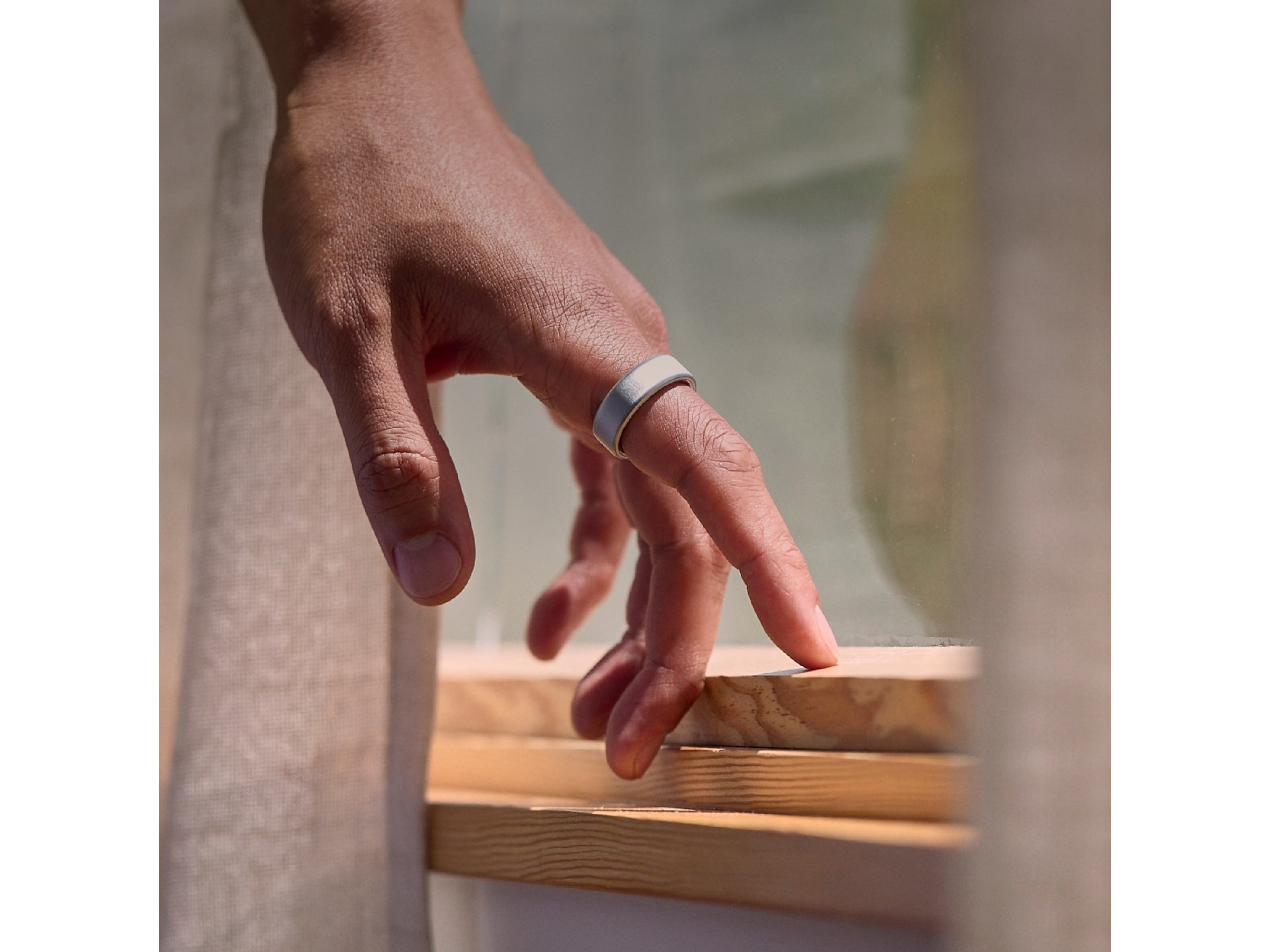 Oura Ring 4 Smart Ring str. 5 (borstad silver) Smart ring