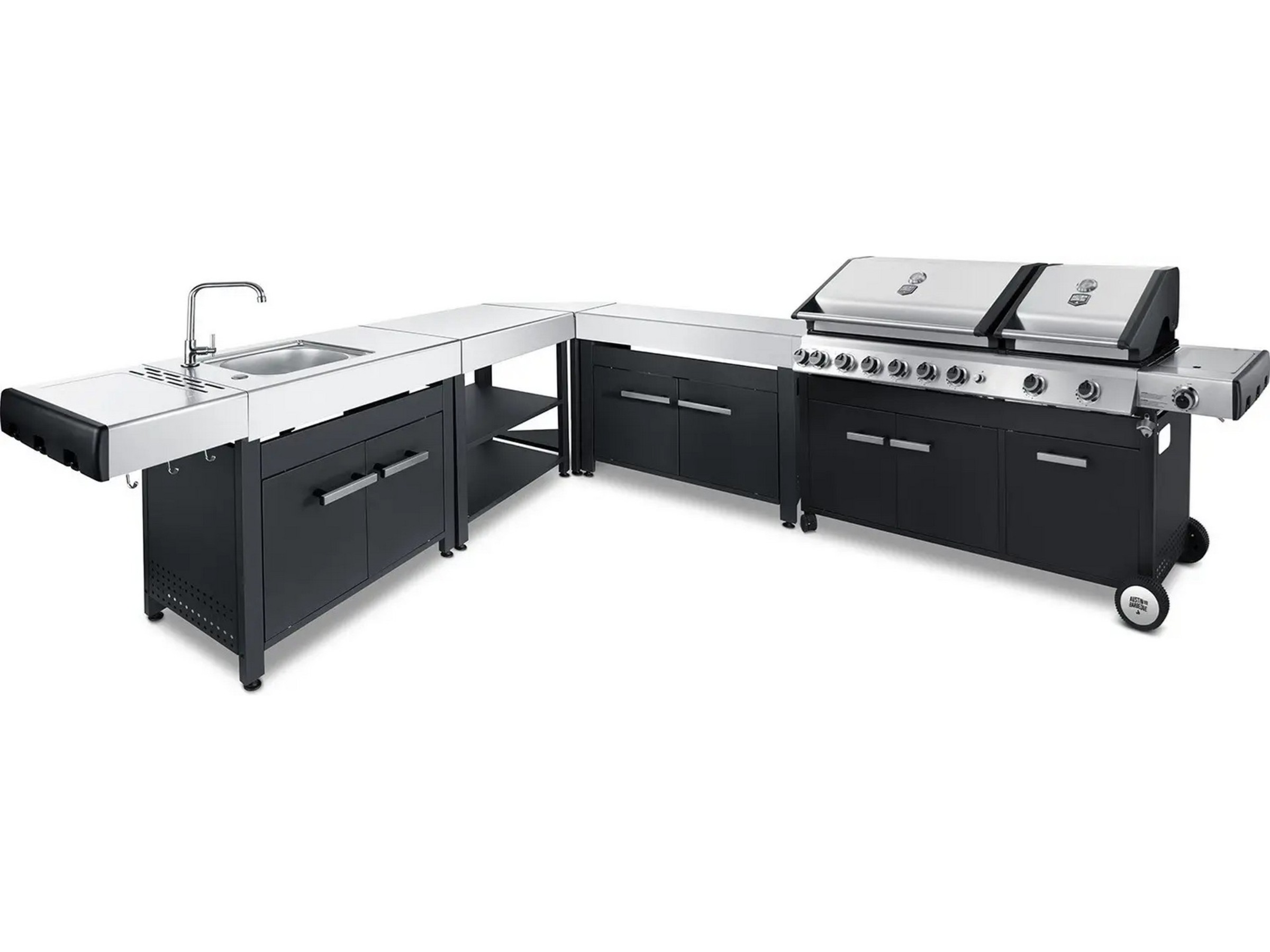 Austin and Barbeque Gasolgrill med 8 + 2 brännare & funktioner Utomhusgrillar