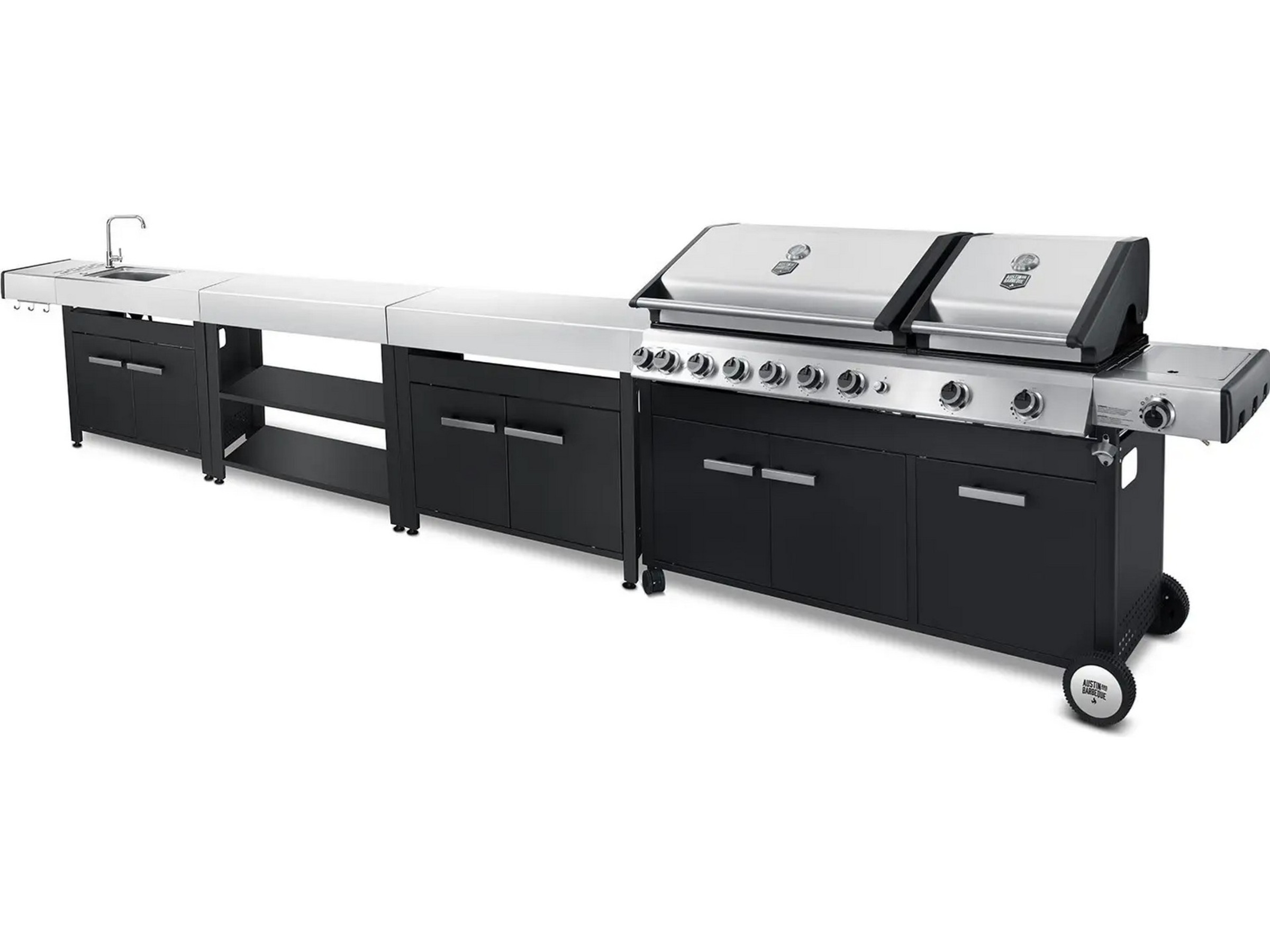 Austin and Barbeque Gasolgrill med 8 + 2 brännare & funktioner Utomhusgrillar