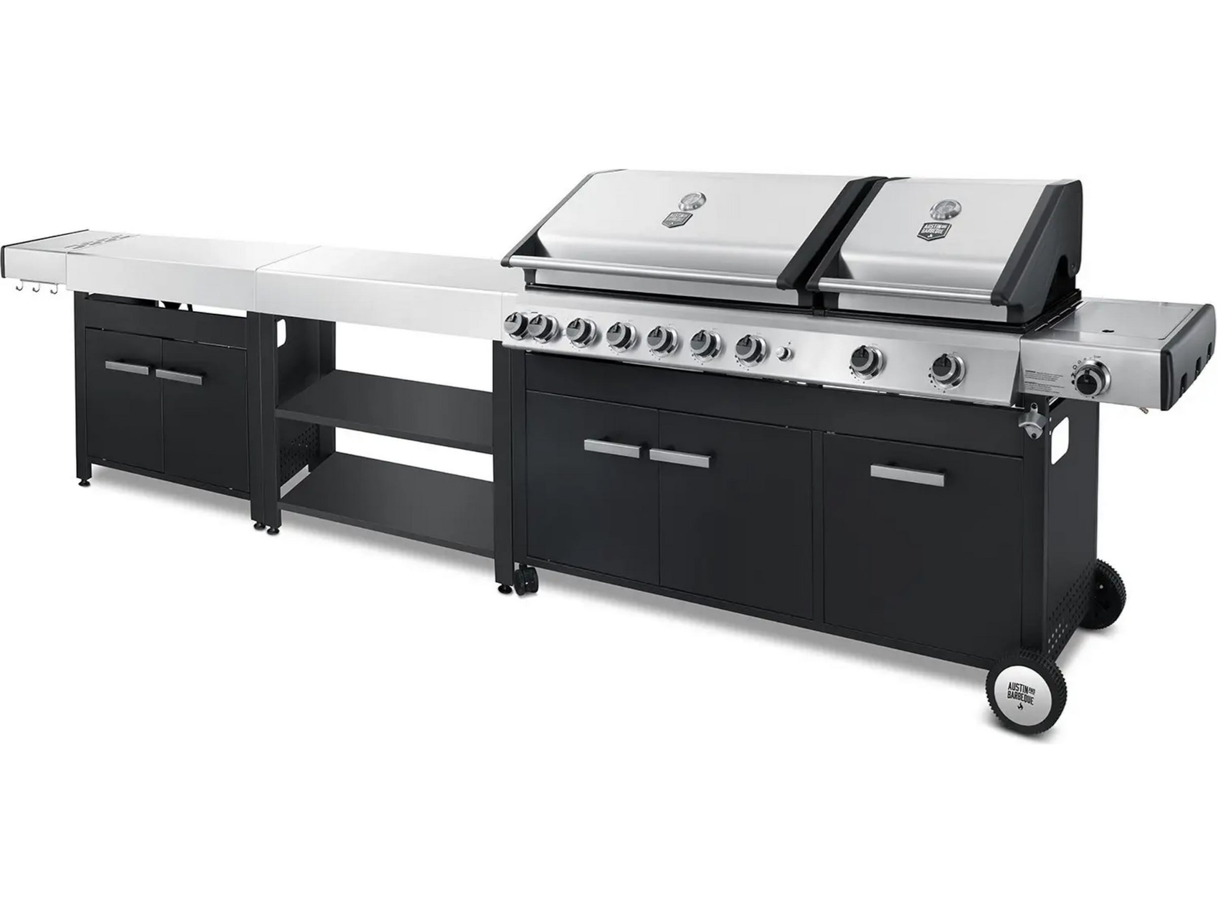 Austin and Barbeque Gasolgrill med 8 + 2 brännare & funktioner Utomhusgrillar