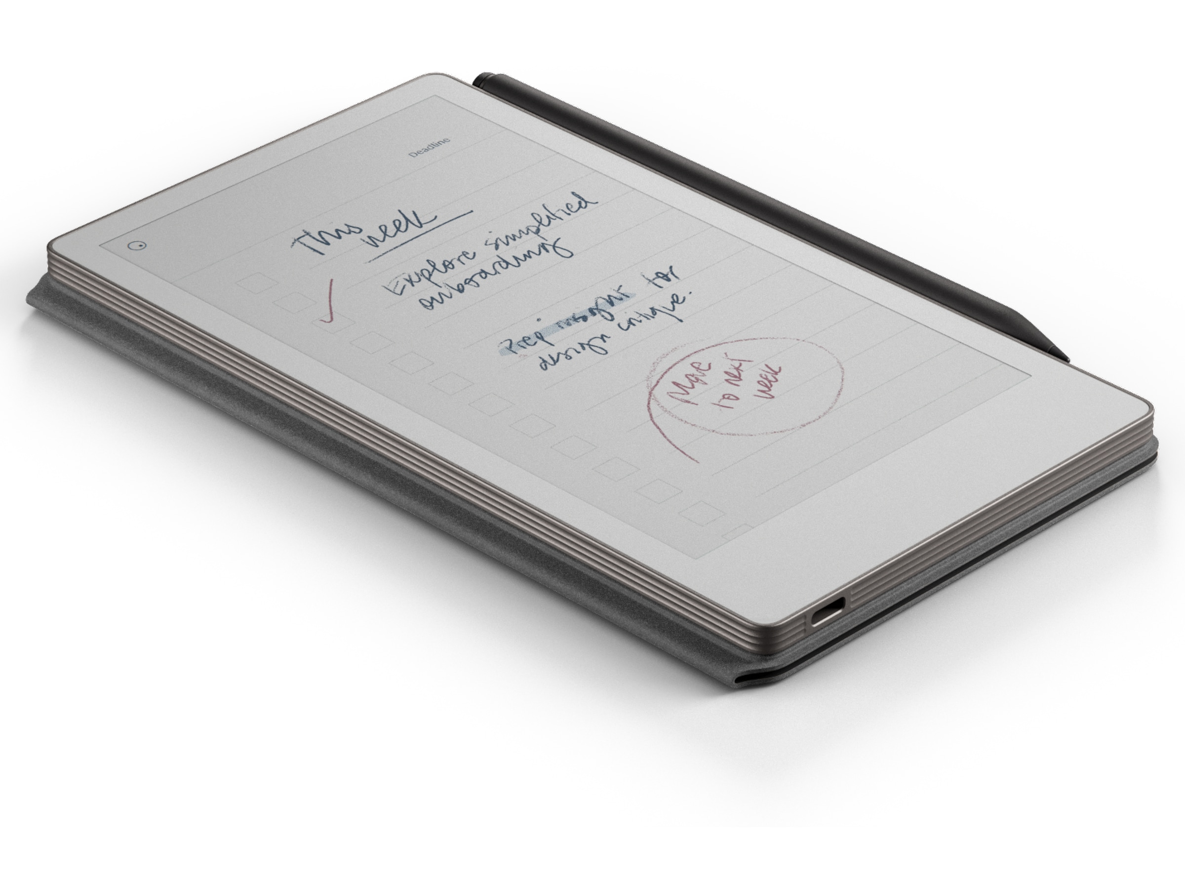 reMarkable Paper Pro Move 7,3" inkl. Marker Plus & Book Folio (svart skinn) Digitala anteckningsblock