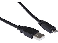 USB-A till USB Micro-B kabel 0,5m (svart) USB-kablar