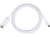 Mini DP till HDMI kabel 3m (vit) Skärmkablar