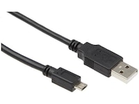 USB-A till USB Micro-B kabel 2m (svart) USB-kablar