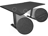 Svive Altair Gaming Desk matt svart med svarta sömmar Gaming desk