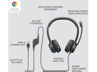 Logitech H390 USB PC Headset (svart) Headset