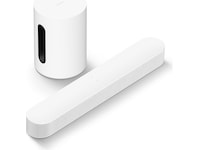 Sonos Sub Mini Trådlös subwoofer (vit) + Sonos Beam Soundbars