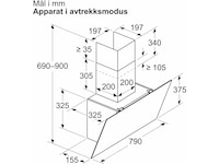 Siemens iQ100 LC85KDK60 Ventilator (svart) Väggmonterad köksfläkt
