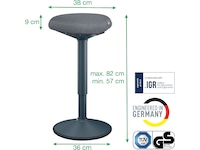 Leitz Ergo Active Balansstol med komfortsits, justerbar höjd 57-82 cm Kontorsstolar