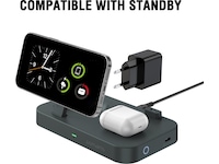 4smarts Qi2 Charging Station Trident (svart) Mobilladdare