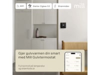 Mill Smart WiFi Golvtermostat (svart) Tillbehör till värme