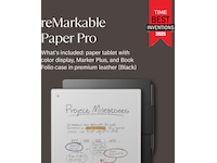 reMarkable Paper Pro 11,8" 64GB inkl. Marker Plus och Book Folio (svart skinn) Digitala anteckningsblock