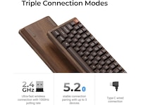 Keychron K2H-F1W-BO trådlöst mekaniskt tangentbord 75% Hall Effect valnöt Gamingtangentbord