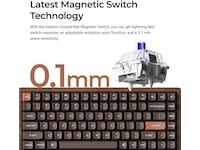 Keychron K2H-F1W-BO trådlöst mekaniskt tangentbord 75% Hall Effect valnöt Gamingtangentbord