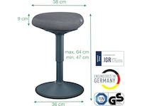 Leitz Ergo Active Balance stol med komfortsits (mörkgrå) -B-Grade Demo övrigt
