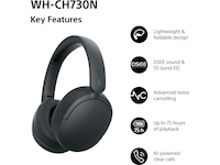 Sony WH-CH730N trådlösa brusreducerande hörlurar (svart) Hörlurar