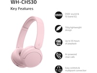Sony WH-CH530 trådlösa Bluetooth-hörlurar (rosa) Hörlurar