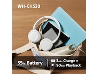 Sony WH-CH530 trådlösa Bluetooth-hörlurar (rosa) Hörlurar
