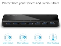 TP-Link UH700 USB 3.0 7-Port Hub Dockningsstation och USB-hub