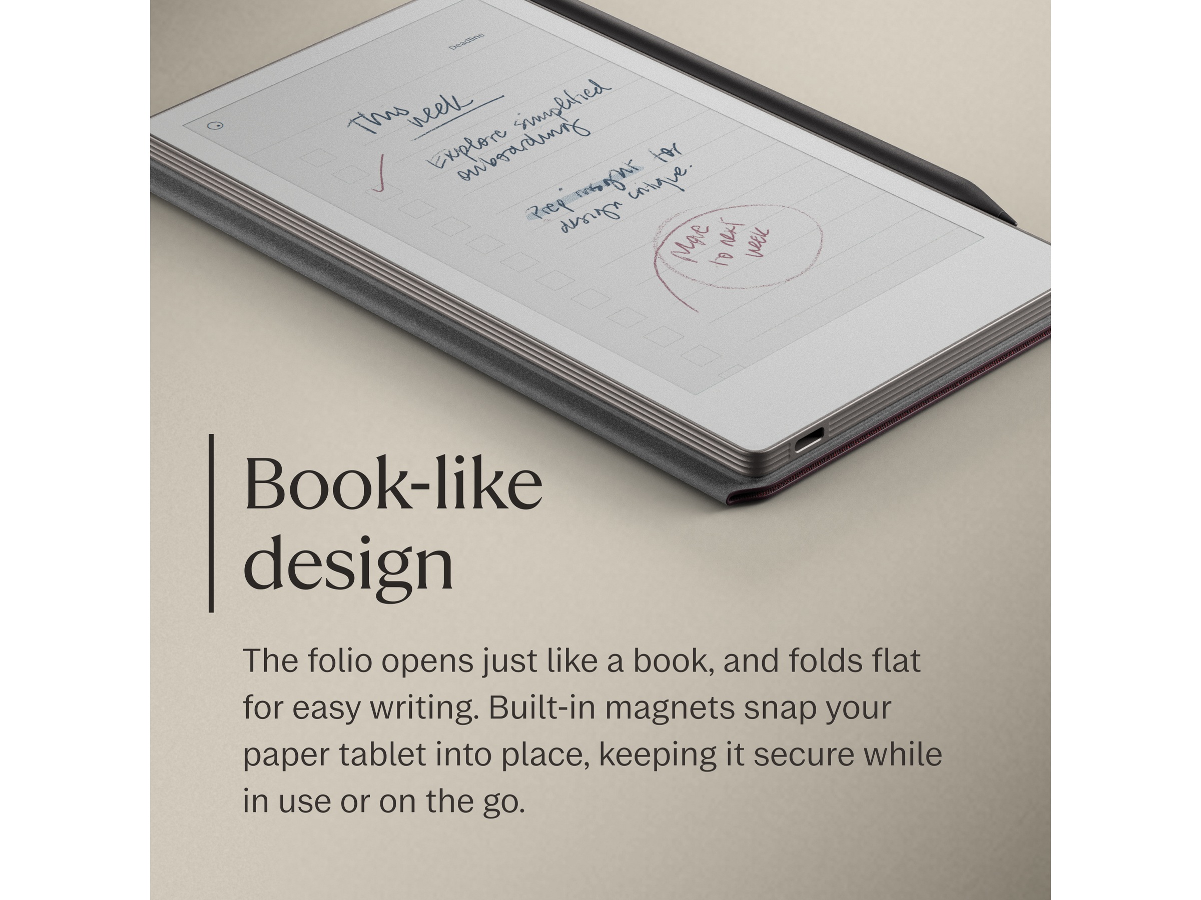 reMarkable Paper Pro Move Book Folio (burgunder) Tillbehör till digitala anteckningsblock