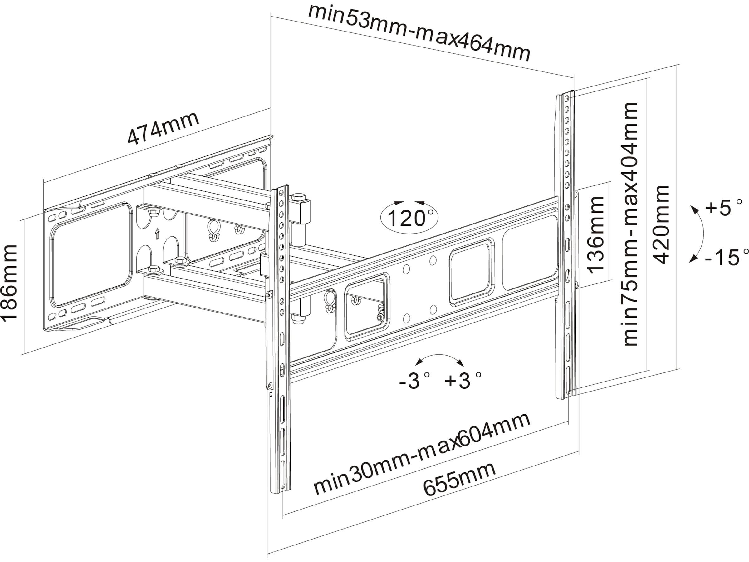 Andersson WMA 3.9 väggfäste TV tilt 37-70" Väggfäste & TV-stativ