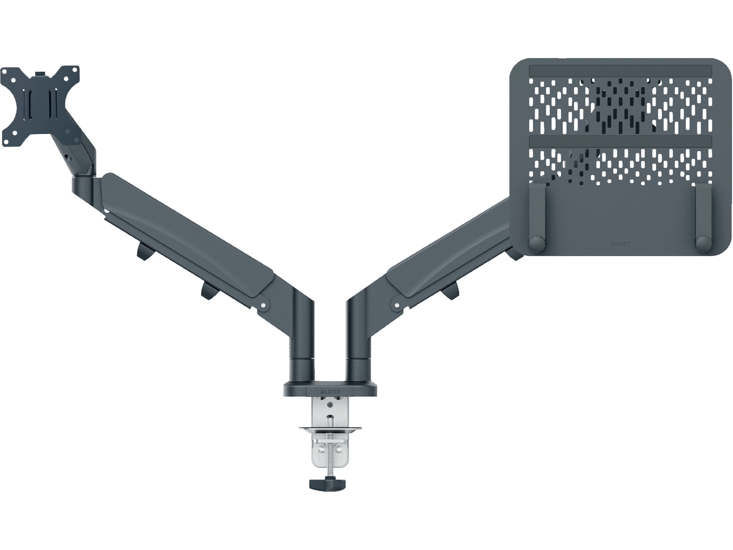 Leitz Ergo Monitorarm & Laptop-Stativ, platsbesparande Bord- & väggfäste