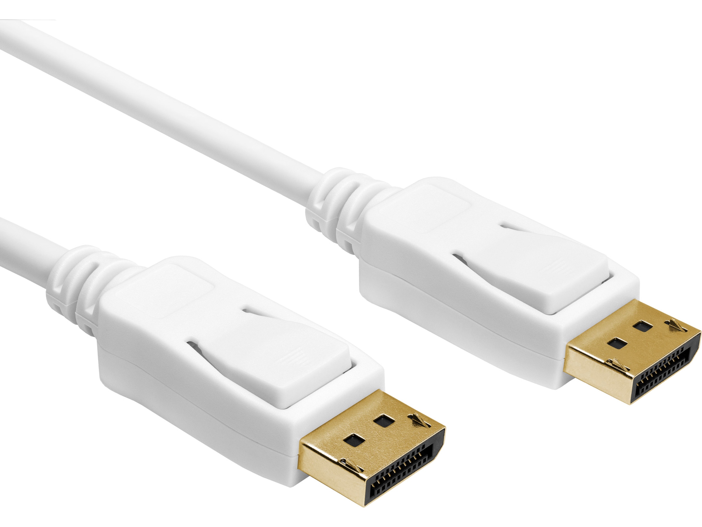 Displayport kabel 2m (vit) Skärmkablar