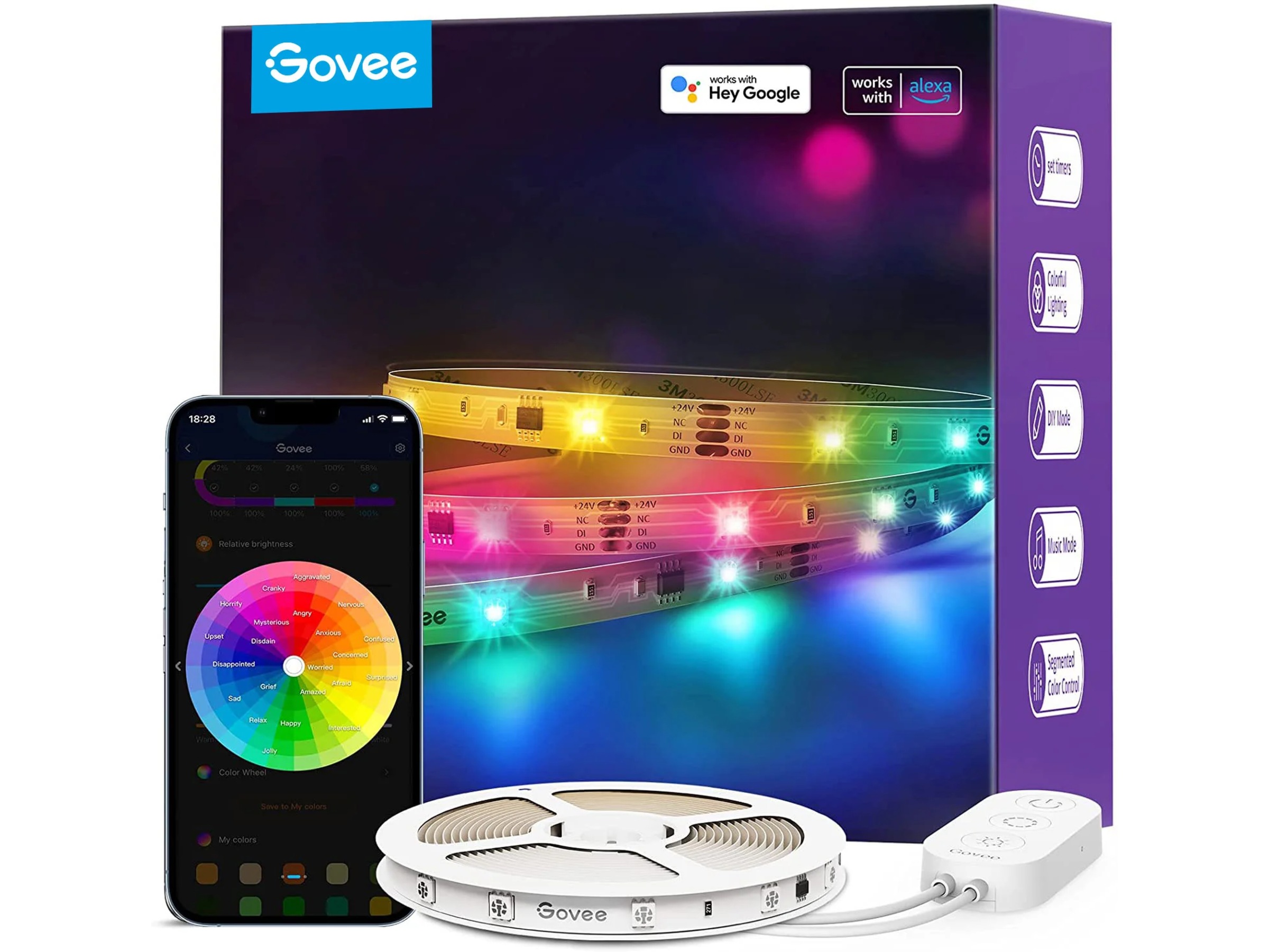 Govee RGB Smart Wi-Fi + Bluetooth LED Strip (2x5m) Led strips & underhållning