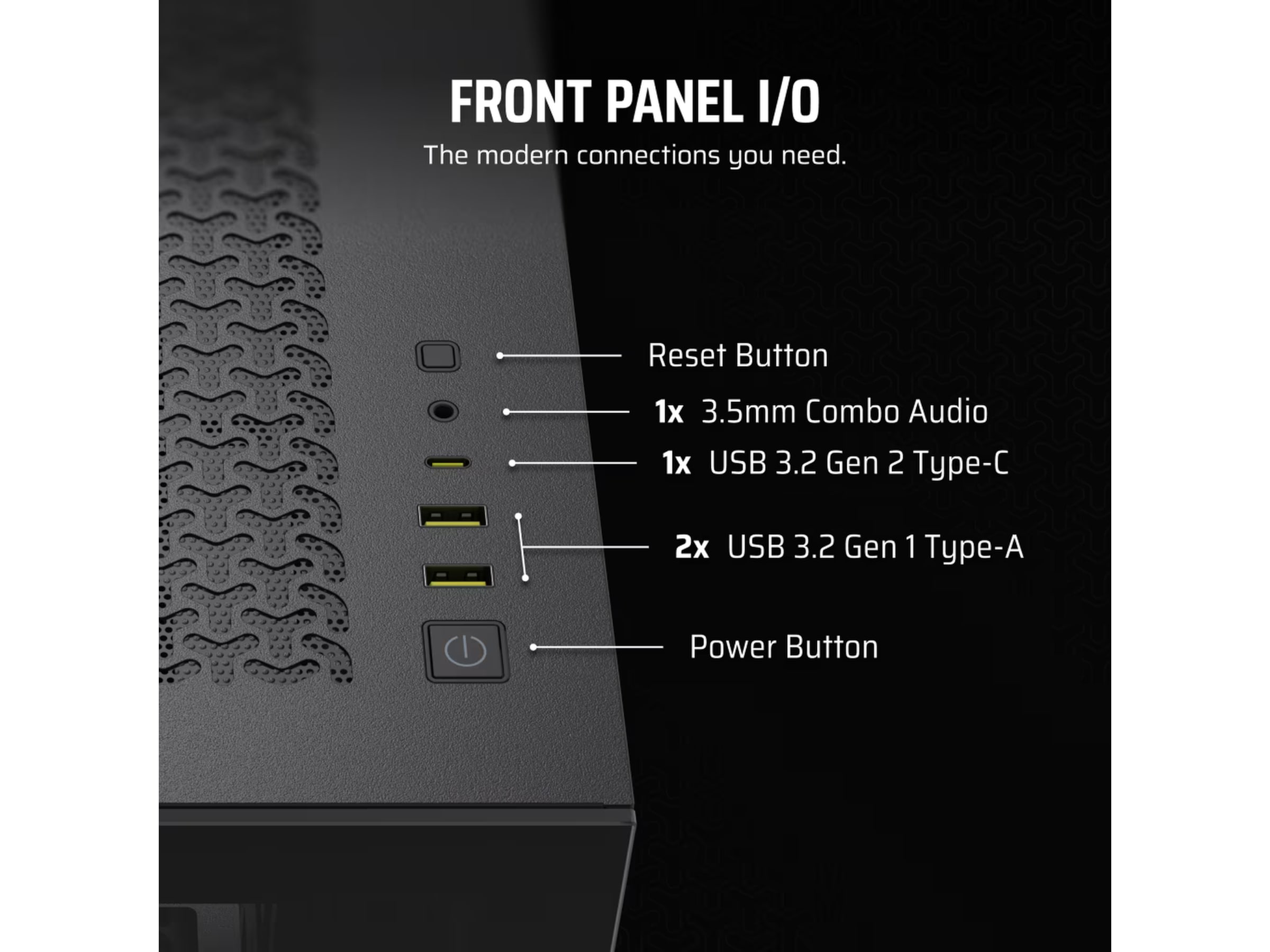 Corsair 3500X Tempered Glass Mid-Tower (svart) Midi tower