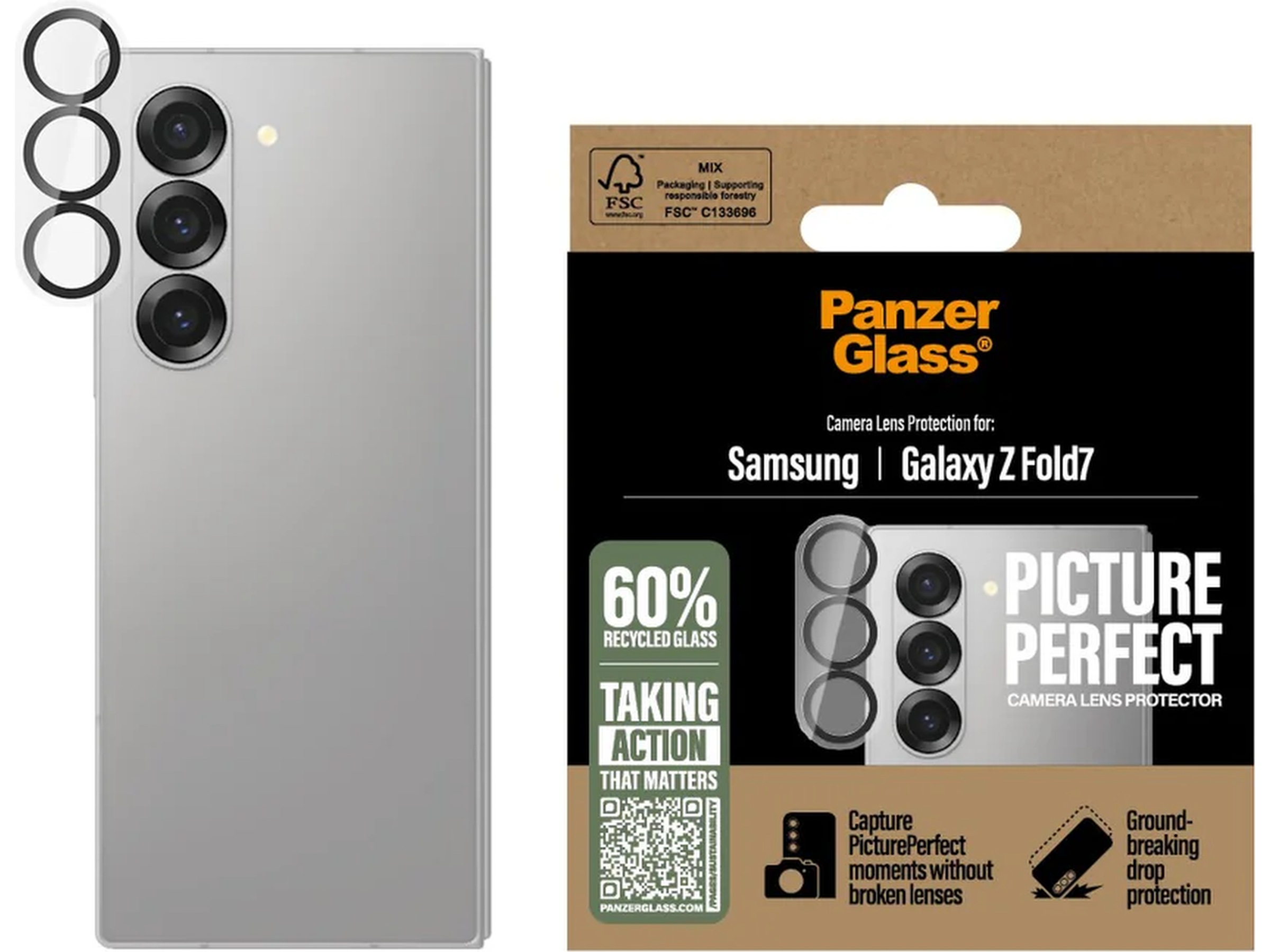 PanzerGlass Galaxy Z Fold7 PicturePerfect Linsskydd Skärmskydd