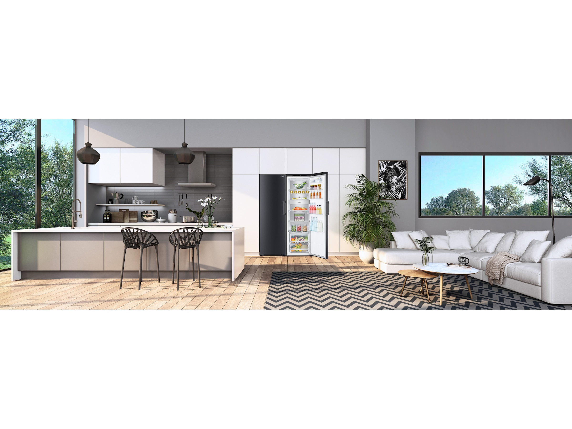 LG GLT71MCCSZ Kylskåp (matt svart) + Frysskåp Kylskåp