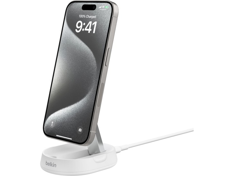 Belkin BoostCharge Pro hopfällbart trådlöst laddningsställ (vit) Trådlös laddare