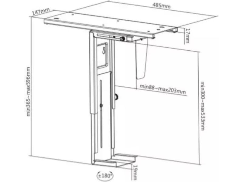 Kenson PC upphängning Solid (svart) Tillbehör till arbetsstationer & kontorsbås