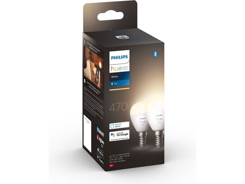 Philips Hue White 2-pack klotlampa P45 E14 LED-lampor & glödlampor