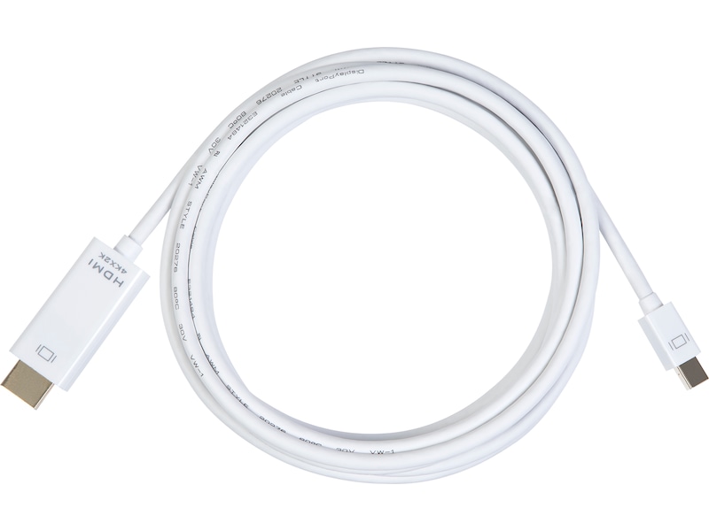 Mini DP till HDMI kabel 3m (vit) Skärmkablar