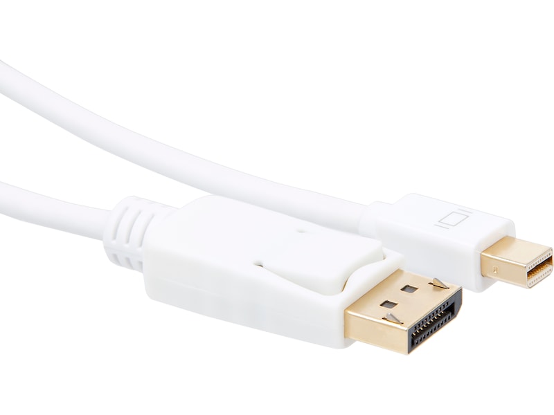 MiniDP till Displayport kabel 1m (vit) Skärmkablar