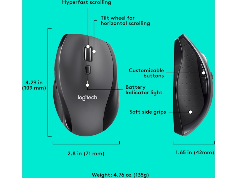 Logitech Marathon M705 trådlös mus Mus