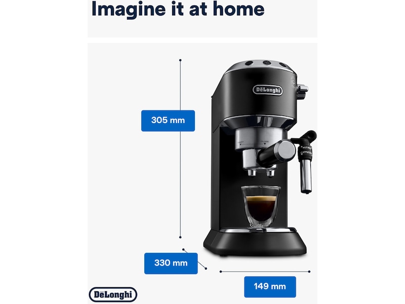 DeLonghi Dedica Style EC685.BK Manuell espressomaskin (svart) Espressomaskiner
