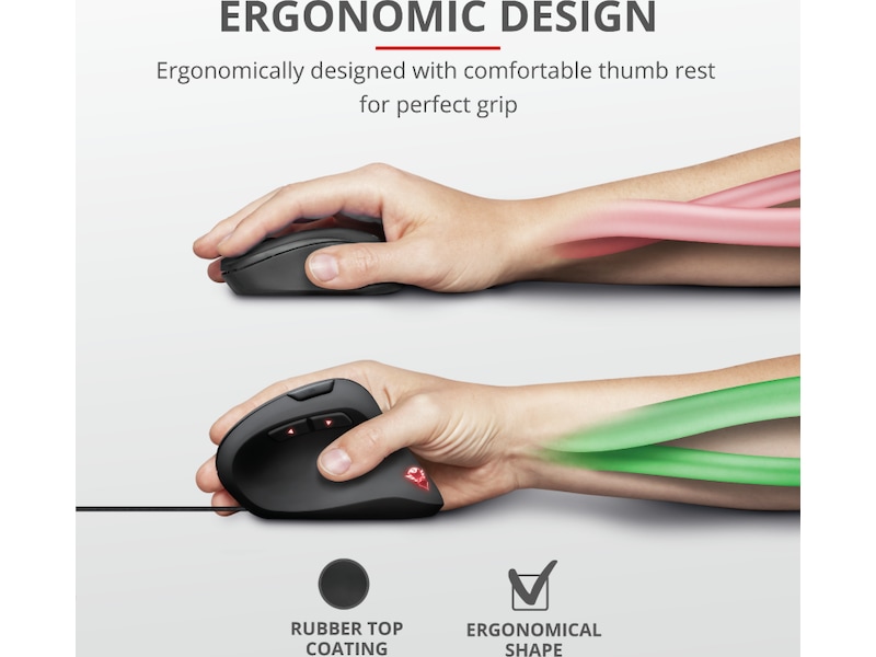 Trust GXT 144 Rexx Ergonomisk Gamingmus (svart) Gamingmus